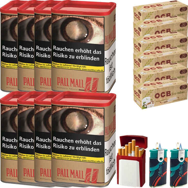 6 Pall Mall-red-Authentic 60g-1000-ocb-etui-duo